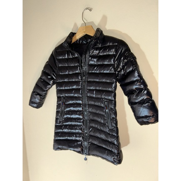 Moncler Moka Giubbotto Long Quilted Puffer Down Coat Black size 4 Kids - Picture 1 of 11